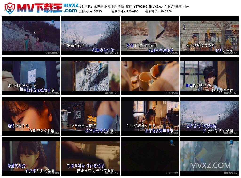 说理哥-不该用情_粤语_流行_YE700805